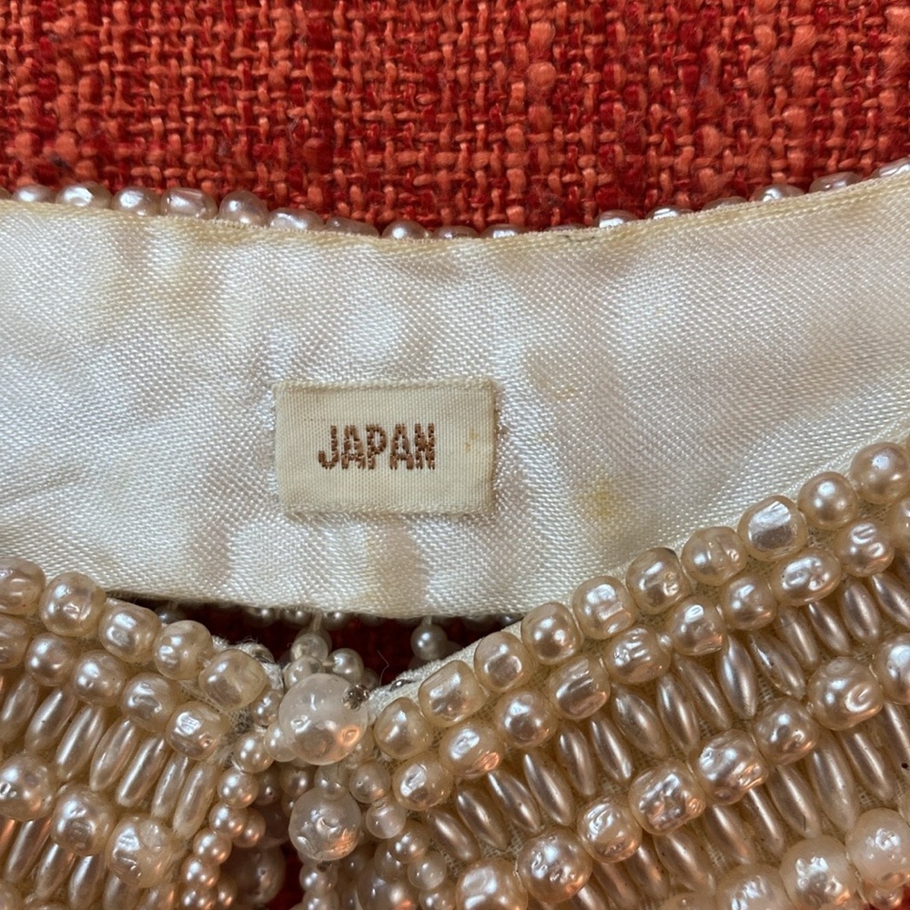 🖤 VTG 40’s 50’s JAPAN Faux Pearl Beaded Detachable Collar Neck - Picture 6 of 8